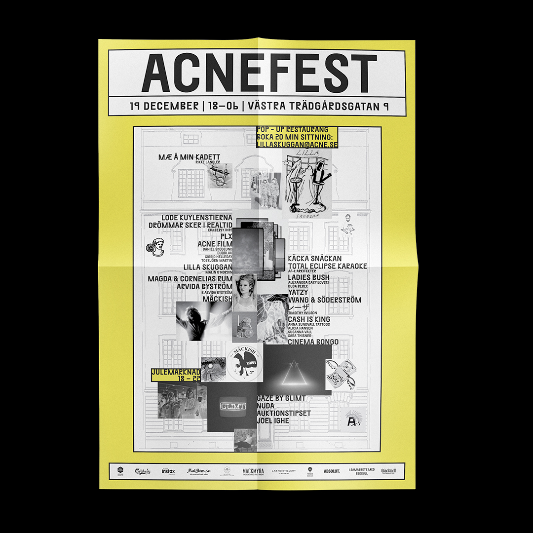 Acne Studios rikkelandler Invitation posterdesign Exhibition  typography  
