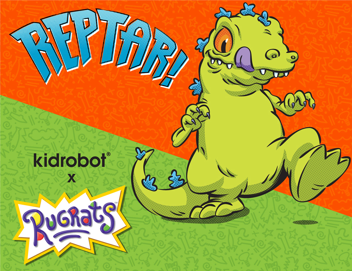 This sculpt of Reptar was developed for Kidrobot x Rugrats. 