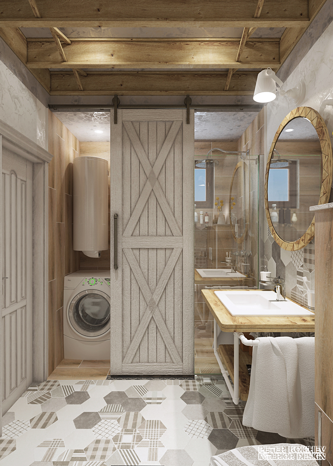 bathroom design interior design  vintage industrial