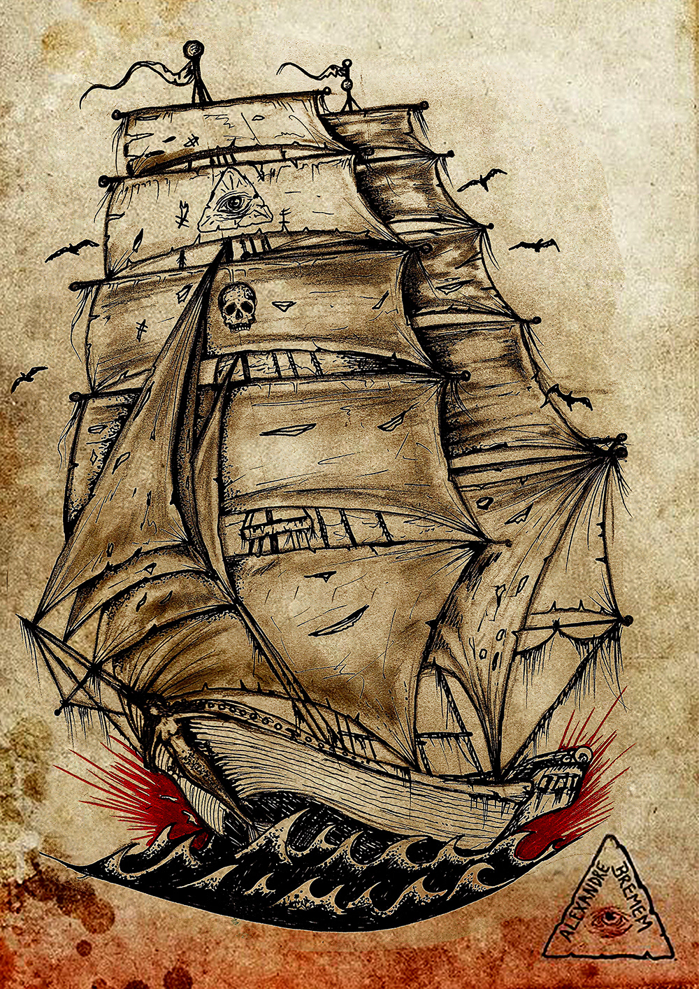 caravel sea mermaid pirates piratecaravel draw dotart