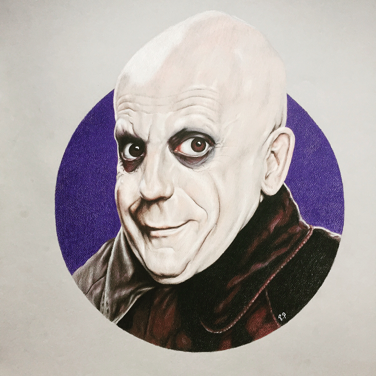 addams family Uncle Fester portrait movie.