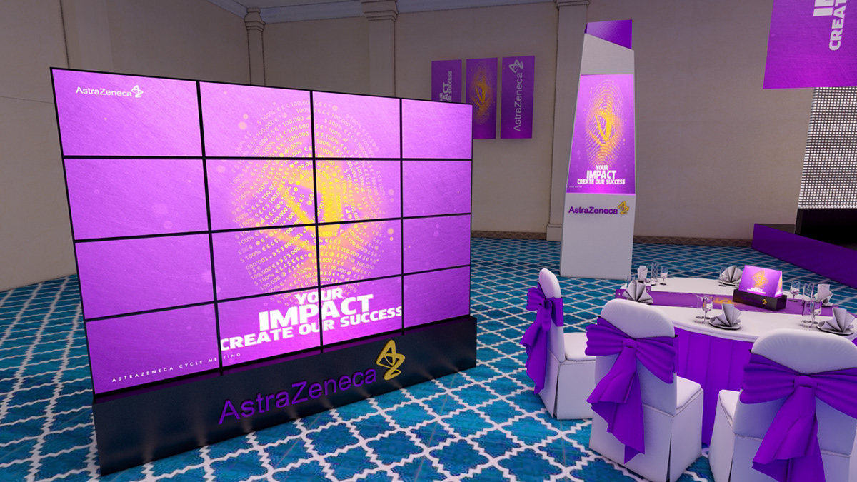 astrazeneca impact Event vr 3dsmax Stand backdrop Stage