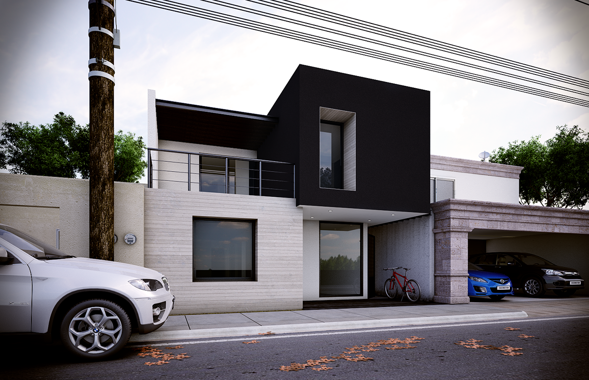 house design viz CGI Minimalism contemporary black house
