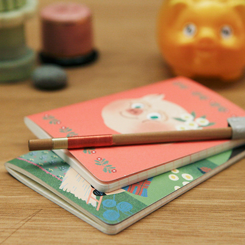 Stationery graphicdesign pig threelittlepigs note Diary illust animal beer color