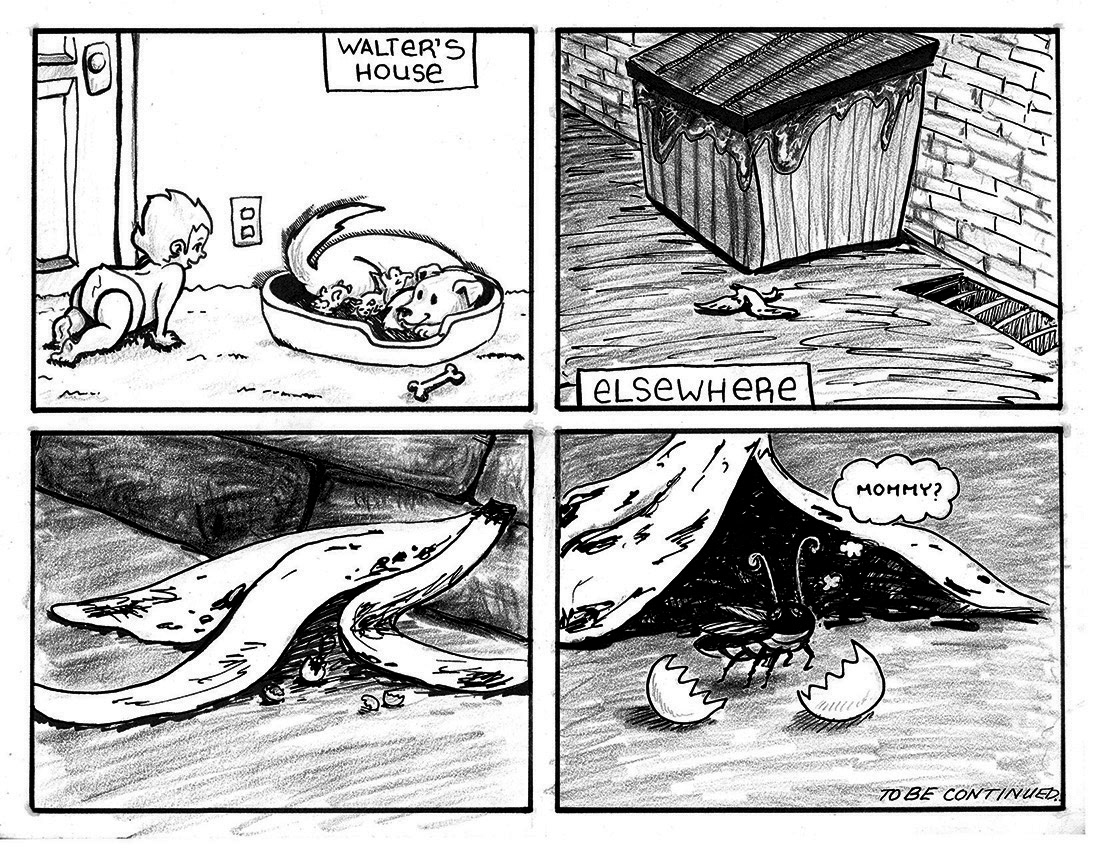 Walter and Roachy  comic  webcomic  comic strip cartoon  roach  Bug boy dog friends Walter Roachy