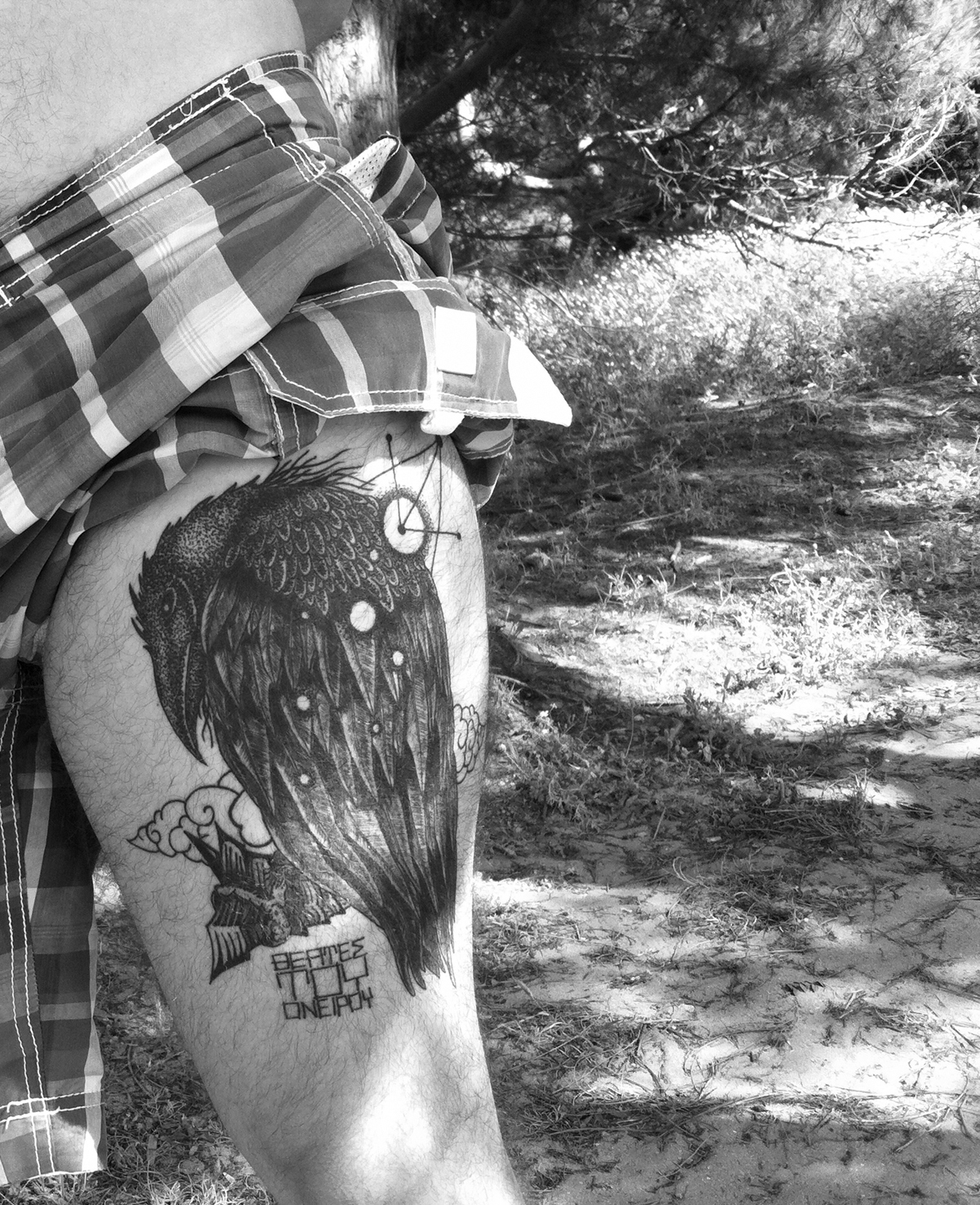 tattoo black crow ink lines feathers dots dark unlucky rabbitfoot