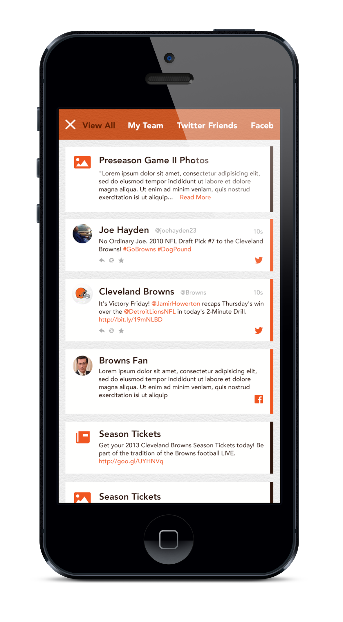 Cleveland browns Cleveland Browns football nfl app sports ESPN 2NS 2 night stand app design