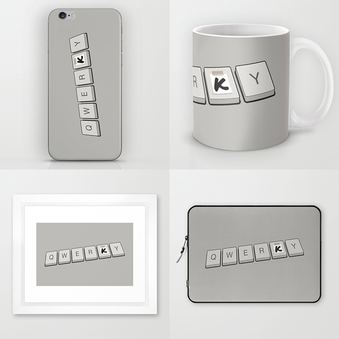 vector qwerty qwerky keyboard humour lettering pun humor Digital Art  typography  
