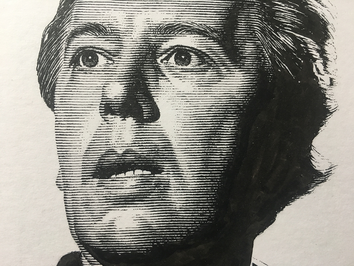 pen and ink lineart line art Portraiture portrait black & white david bowie Burroughs