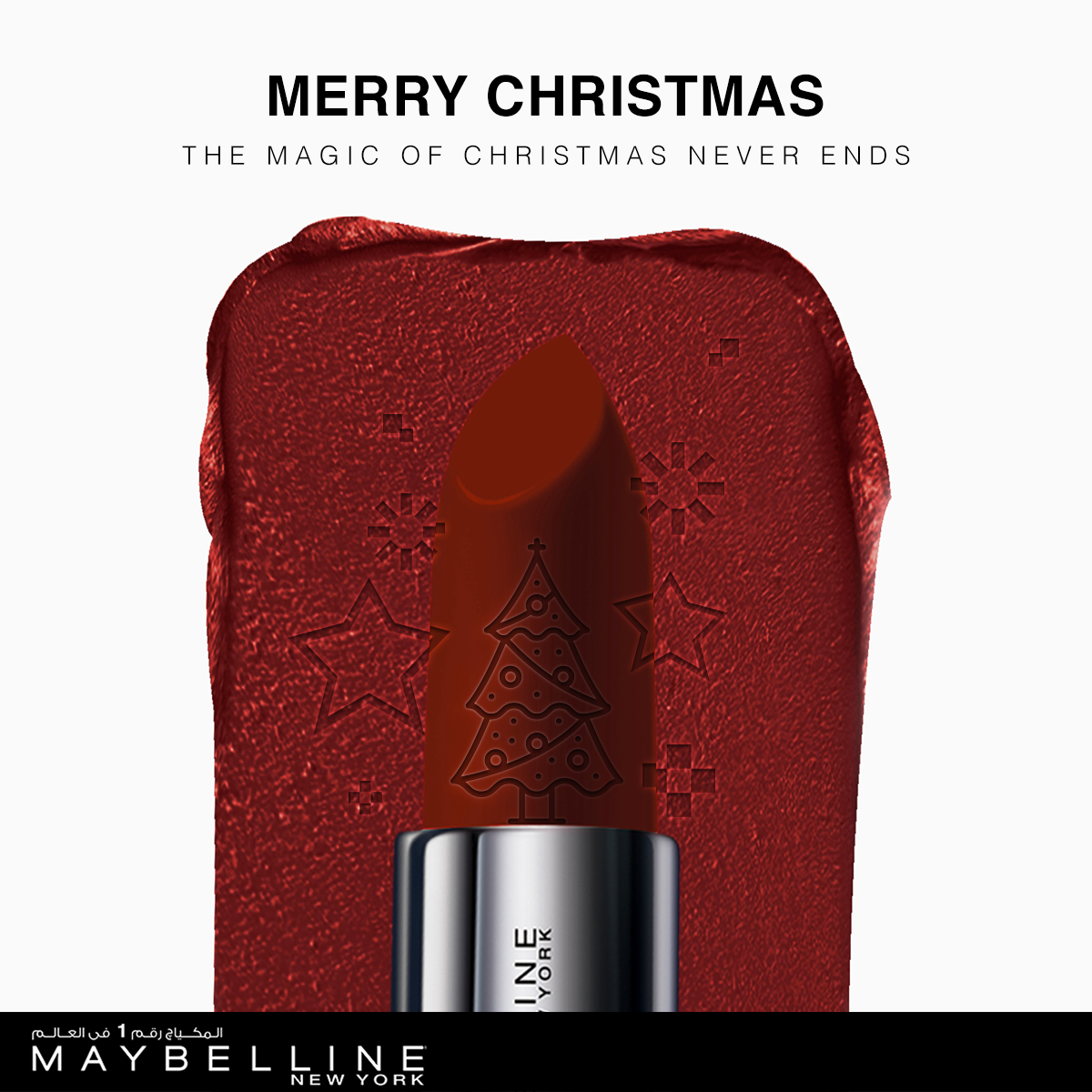 Maybelline social media ad idea Lip Stick Christmas new year