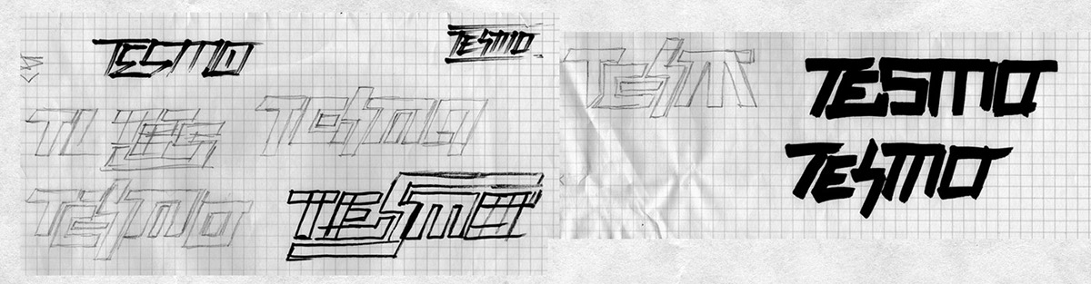 tesmo beatmaking logo lettering rap akai sample decepticons branding  defective heads