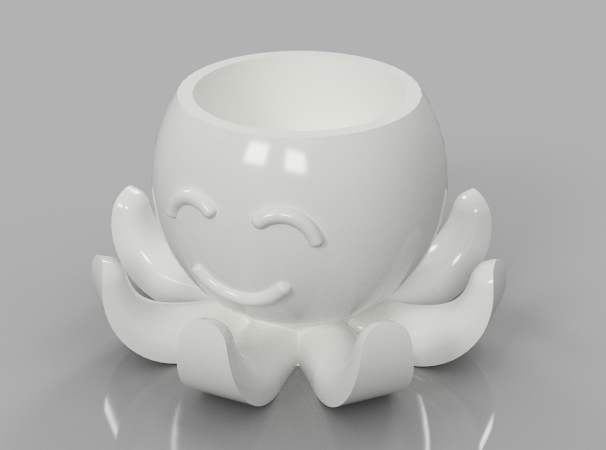 3d printing 3D candle octopus cute plastic 3d print tea light
