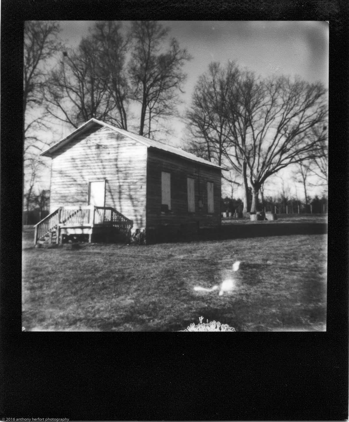 4x5 Photograph POLAROID impossible project 4x5 Film sheet film architectural photography Ashburn Colored School virginia loudoun county history African-American History