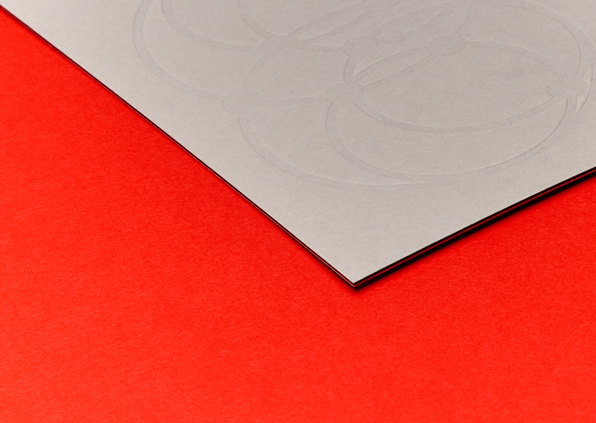 circle debossing Printing duplex black red Membership Club folder envelope minimal