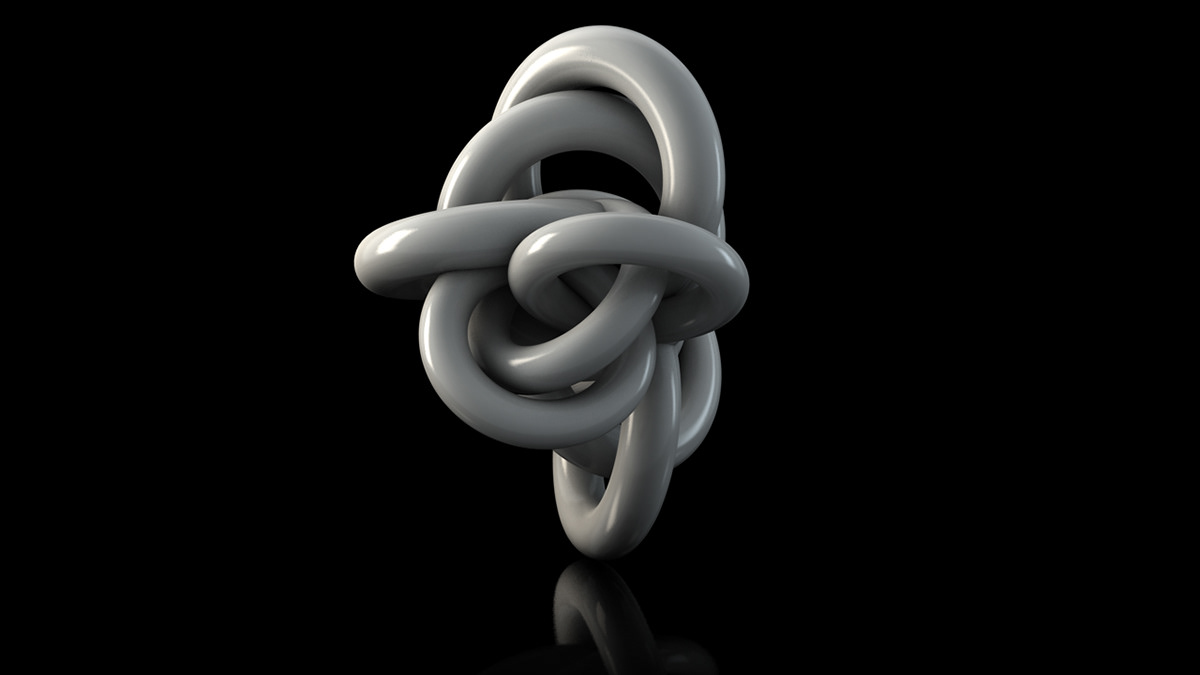 ceramic  abstract rings loops black reflective