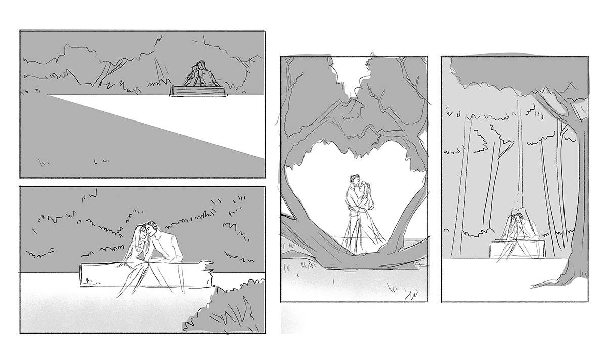 Love couple forest commission anniversary daily life lover Character design  Nature