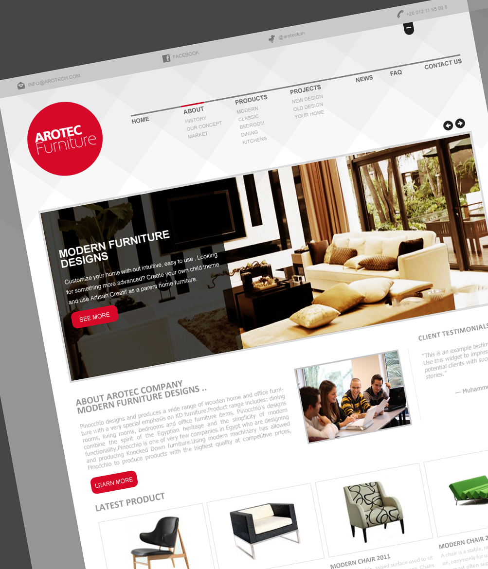 UI Web design social studio furniture
