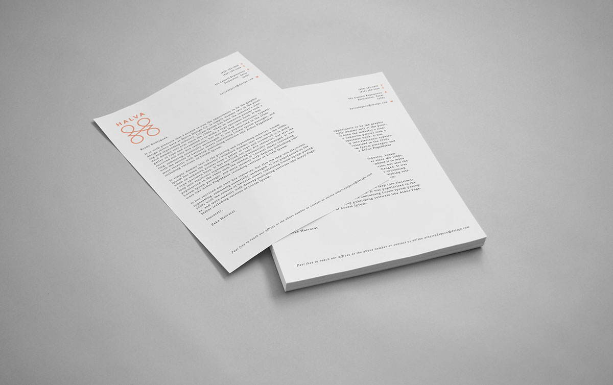 halva Business Cards letterhead envelopes brand identity