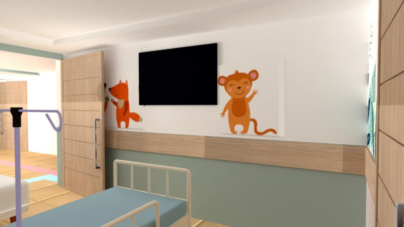 architecture Child Hospital interior design  pediatrics clinic Render visualization