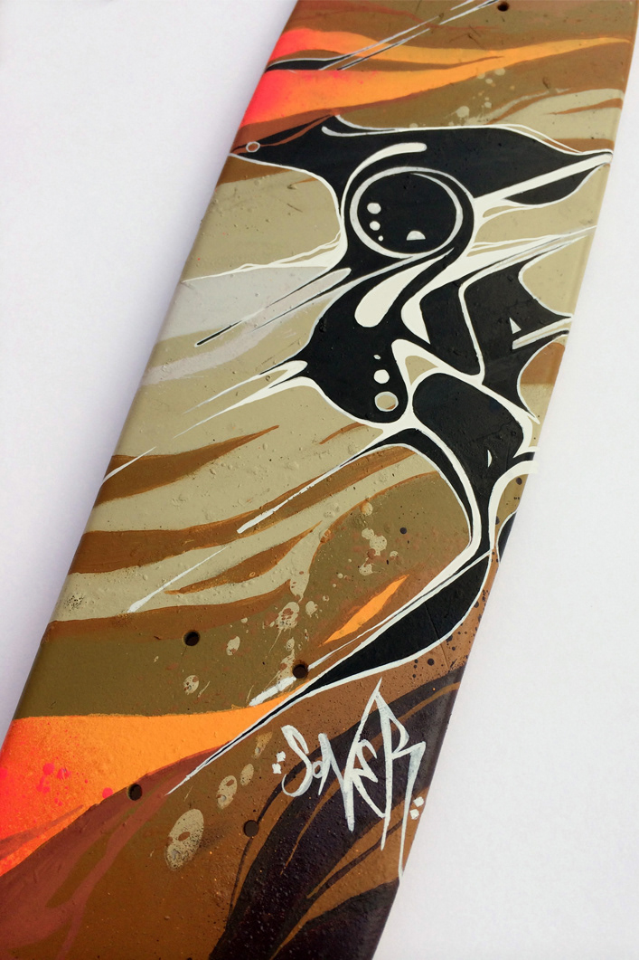 Skate Board skateboard Custom letters spraycan art deck
