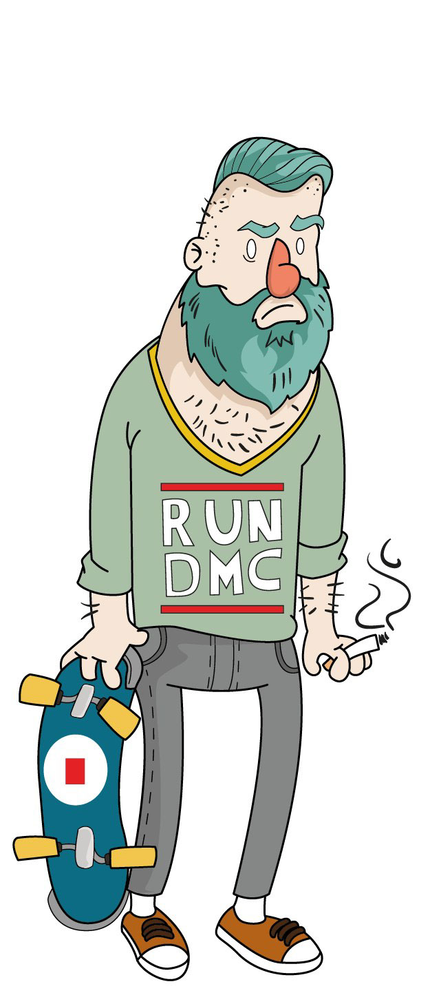 Hipster vector Illustrator man beard