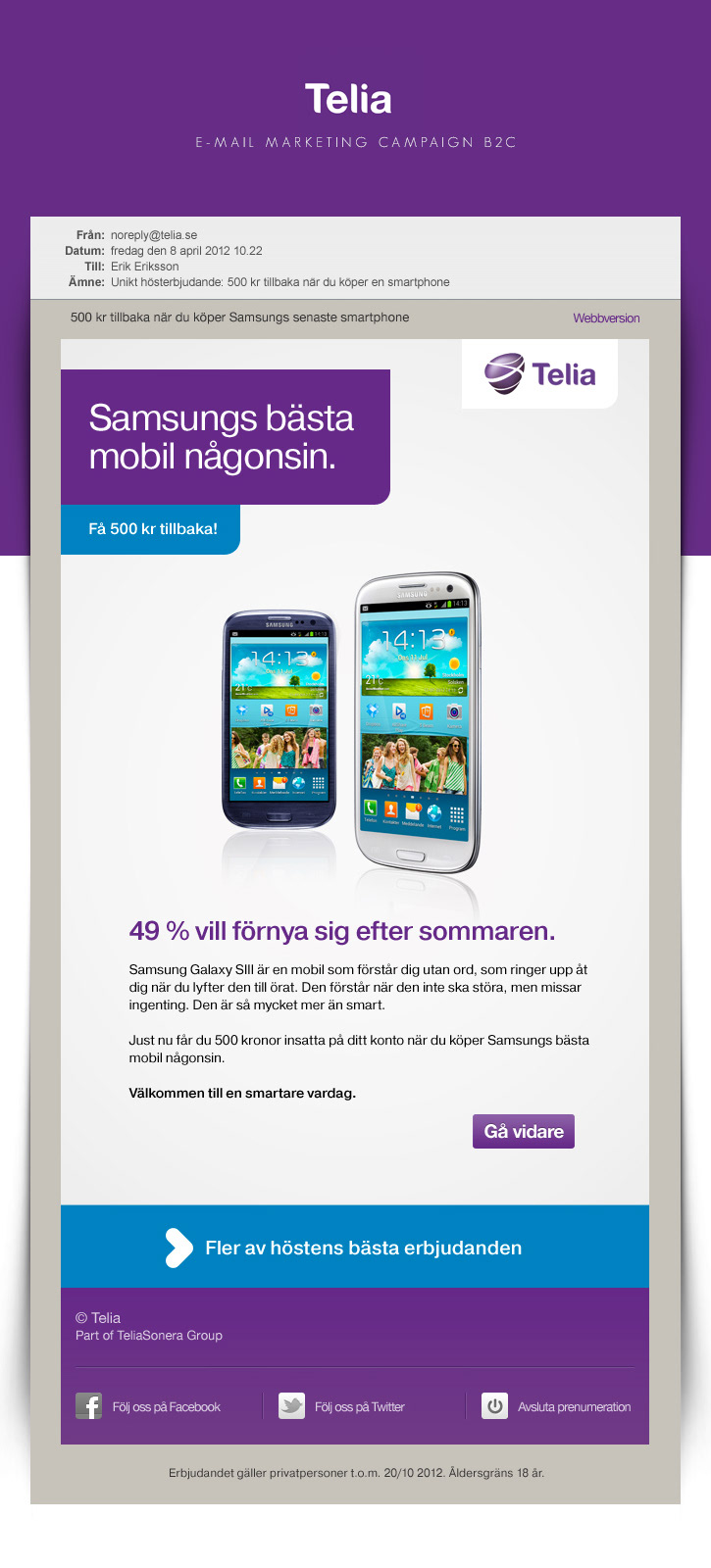 Telia Email email marketing Campaign B2C