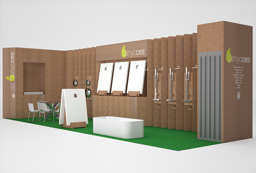 Sanycces ignota design booth cardboard carton Stand desmontable movil sostenible reutilizable