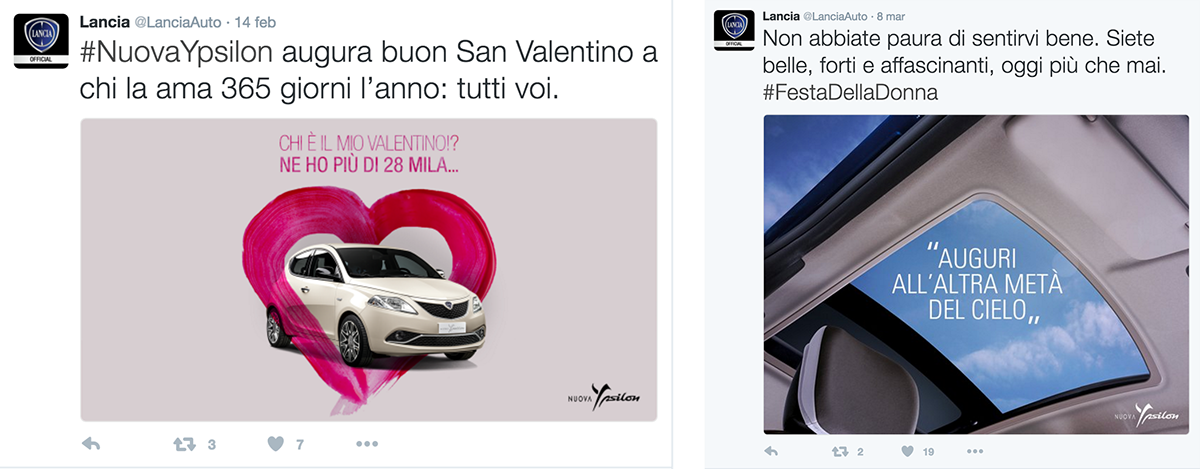 real time Lancia social network posting plan fiat twitter content strategy