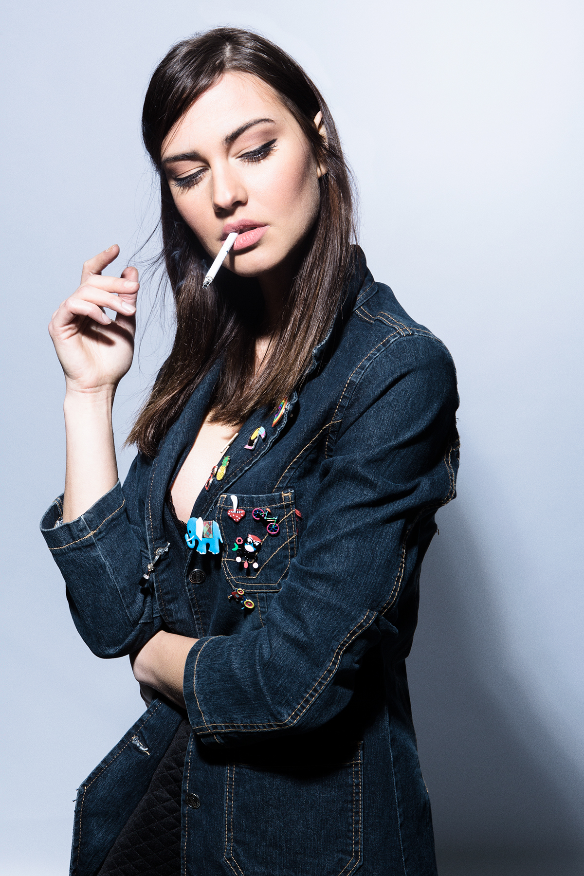 light woman smoke Fashion  mood portrait Photography  girl