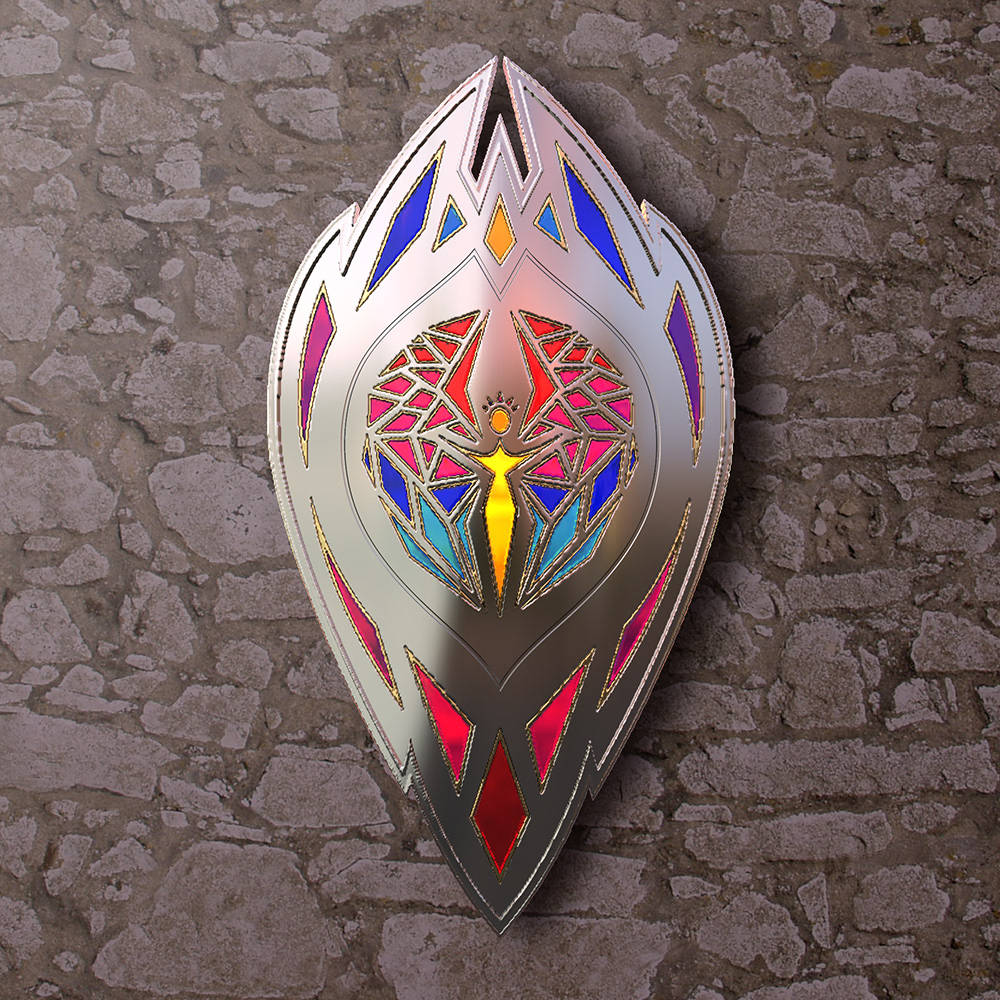 game asset fantasy shield angel stained glass Armour Prop Design relic concept art