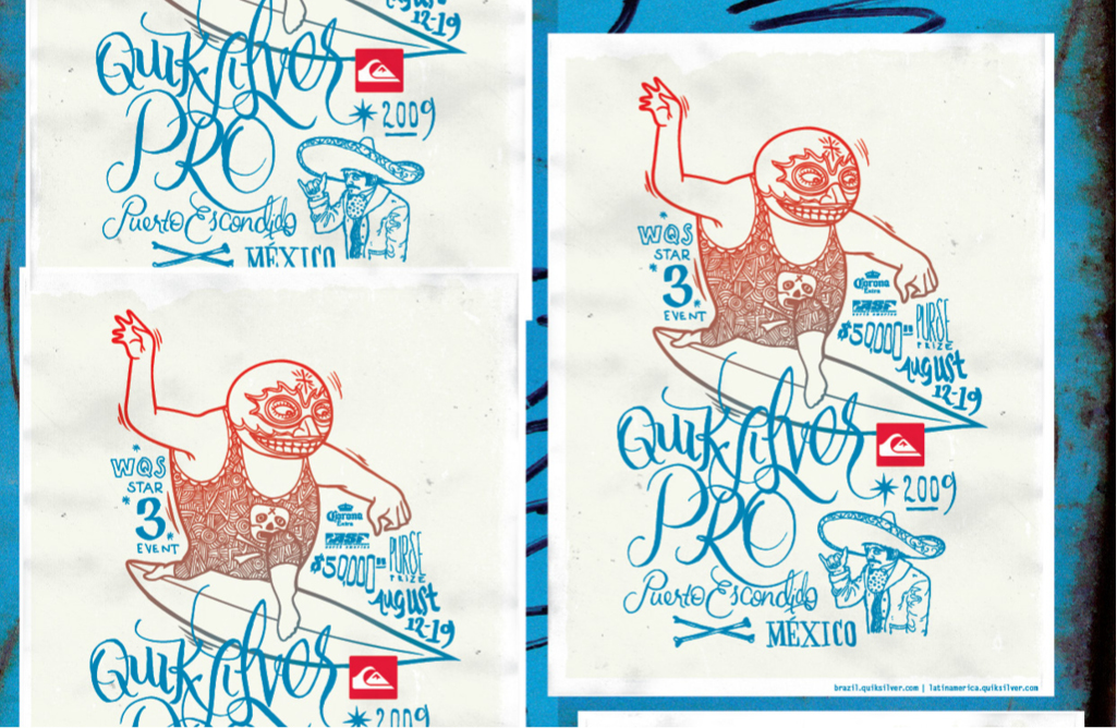 Quiksilver Surf surfing mexico poster art design aiga award contest Event ASP puerto escondido corona Quicksilver