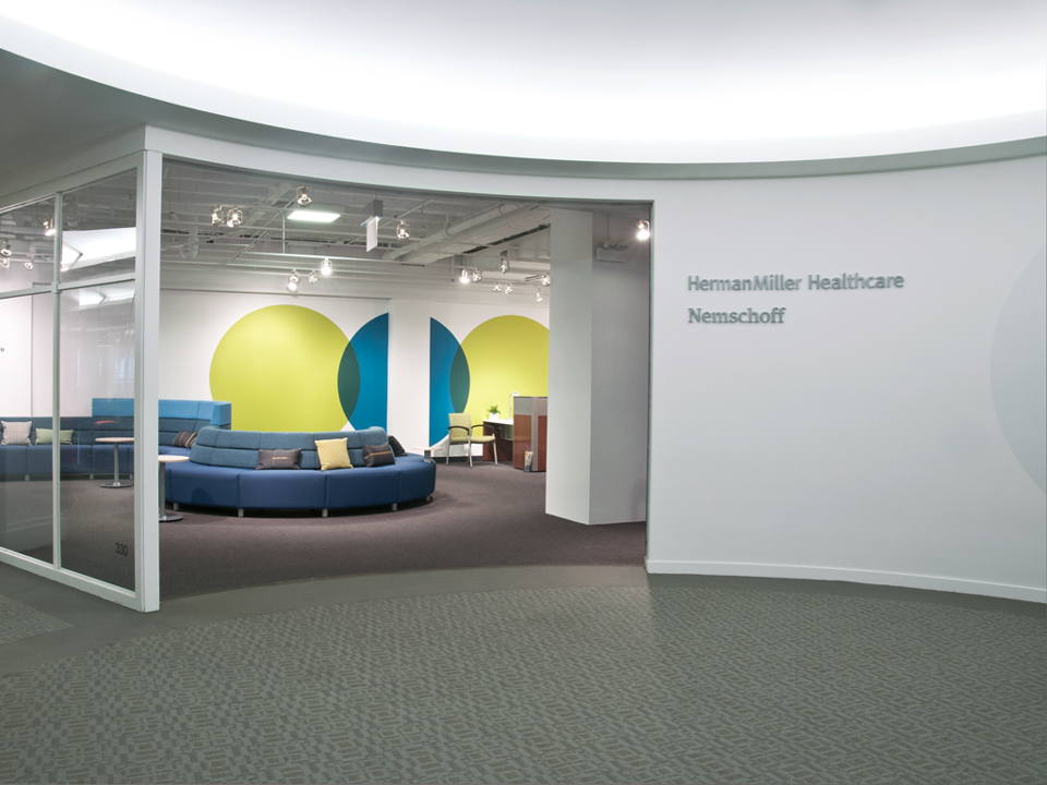 showroom Health Experience large-scale colorful exhibit icons research circles environmental graphics iPad interactive