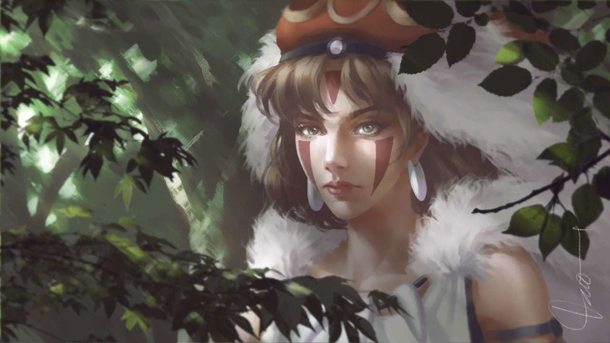 Fan Art princess mononoke Ghibli anime Character female