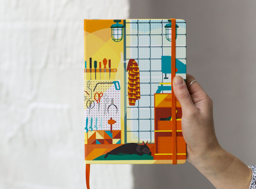 Stationery notebooks print studios creative artists workspaces graphic Ben the Illustrator Illustrator