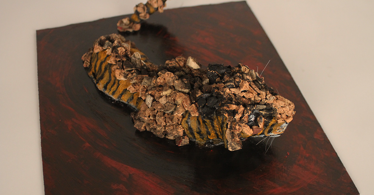 tiger tiger wine Traditional medicine sculpture illustration2015