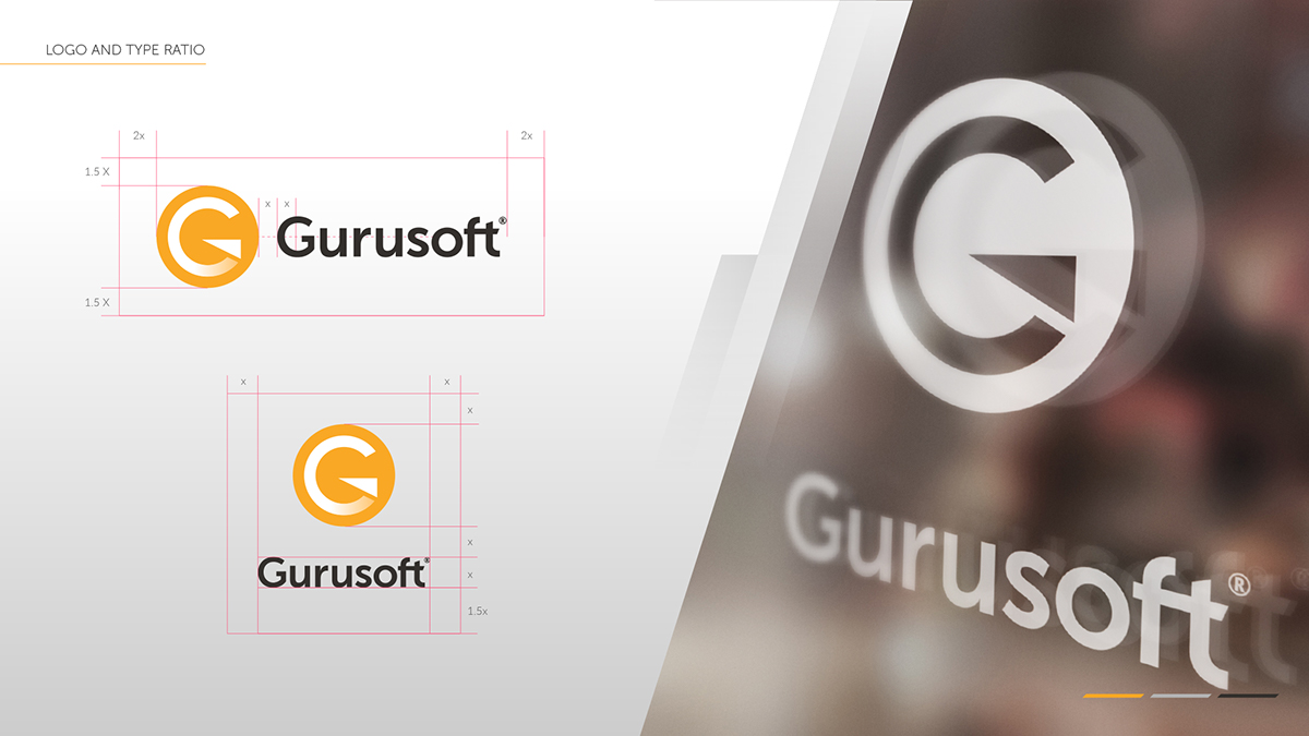 gurusoft identity brand visual identity orange Capital G software company
