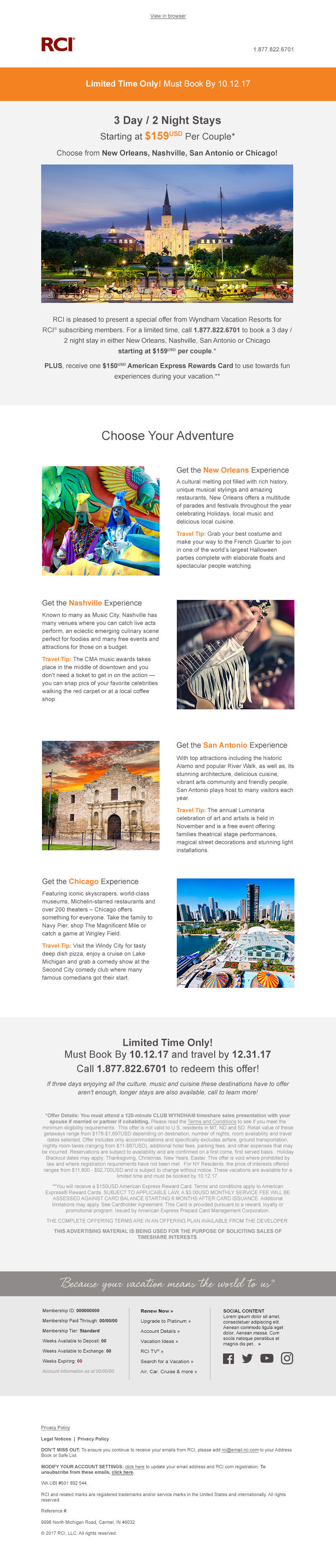 Travel Email branding  offers