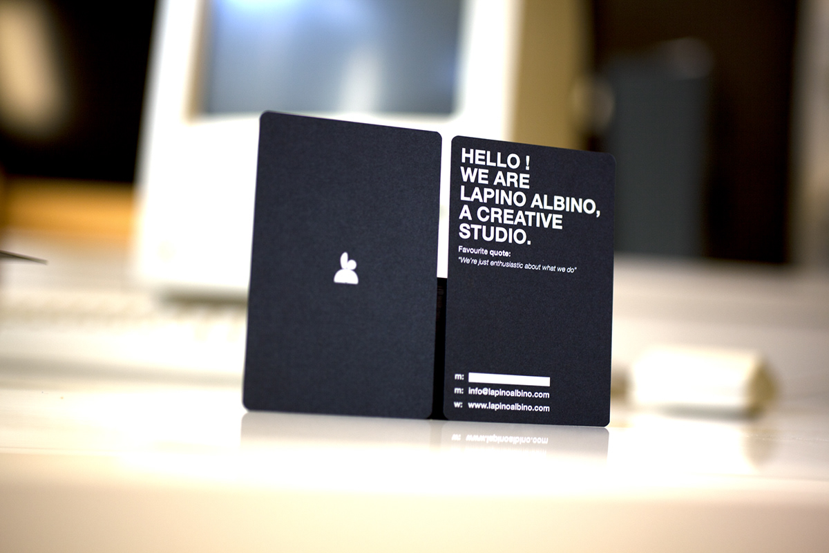 lapino albino design graphic business card Business Cards print white print paper black blue red creative