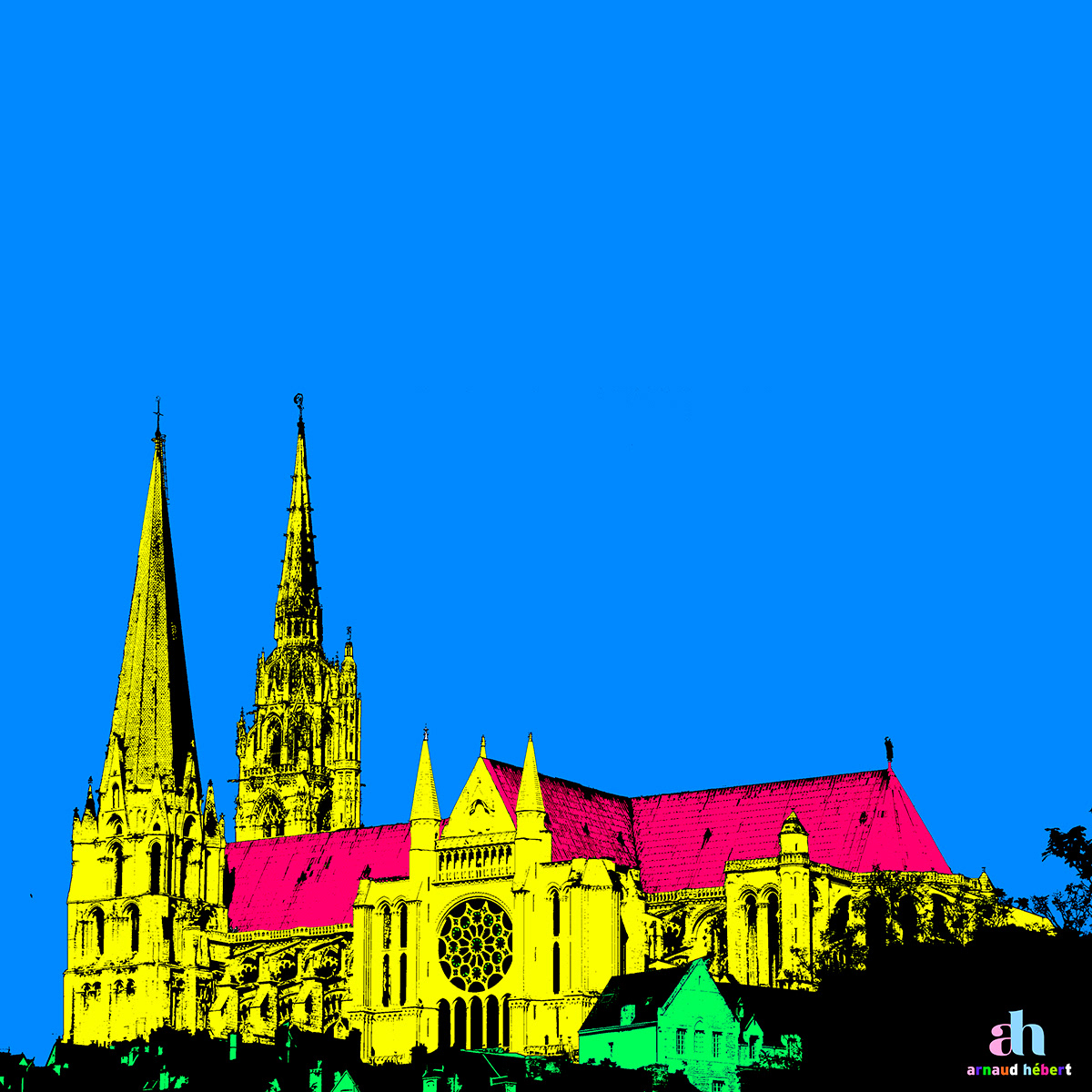 popart cathédrale chartres Couleur color Cathédrale de Chartres cathédrale Photographie photo photrography