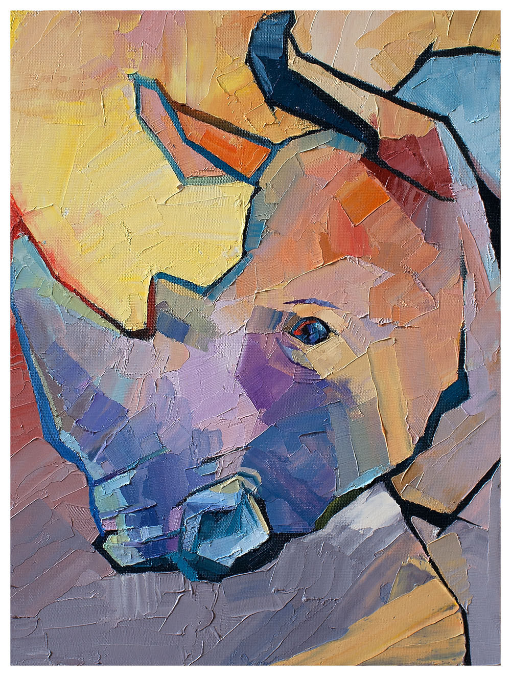 Rhino art Rhino paint Colorful Rhino Rhino