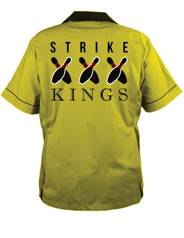 bowling strike  lanes  vintage Hipster  yellow  shirts