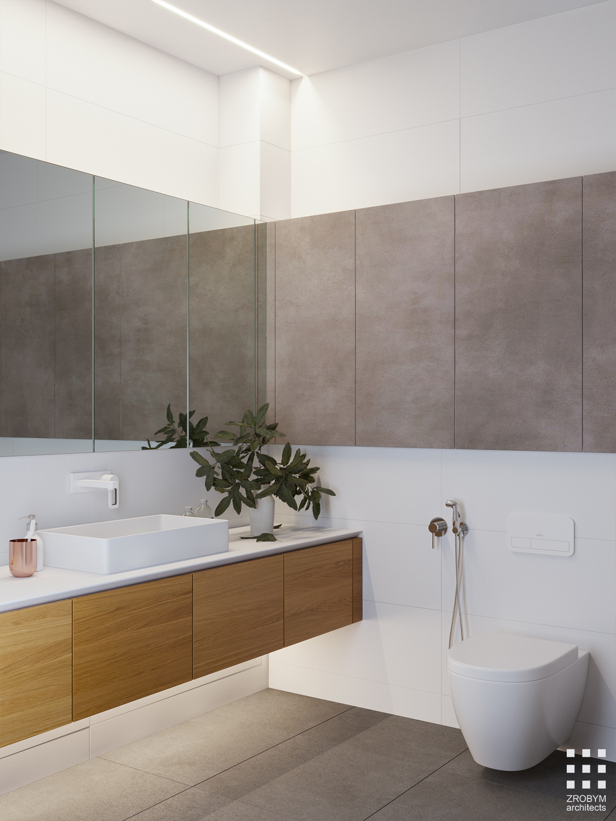Interior design modern wc bathroom CG CoronaRender 