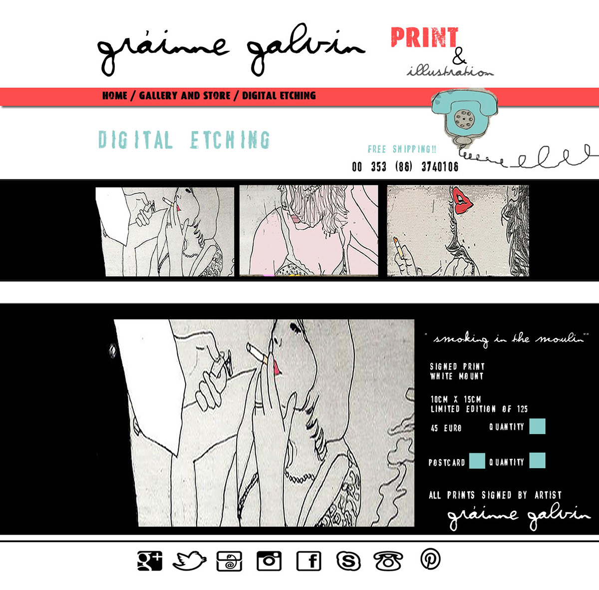printmaking  web design  web layout female