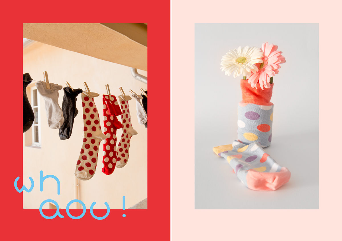 Adobe Portfolio odd pears socks Lookbook chausettes brand dot poster
