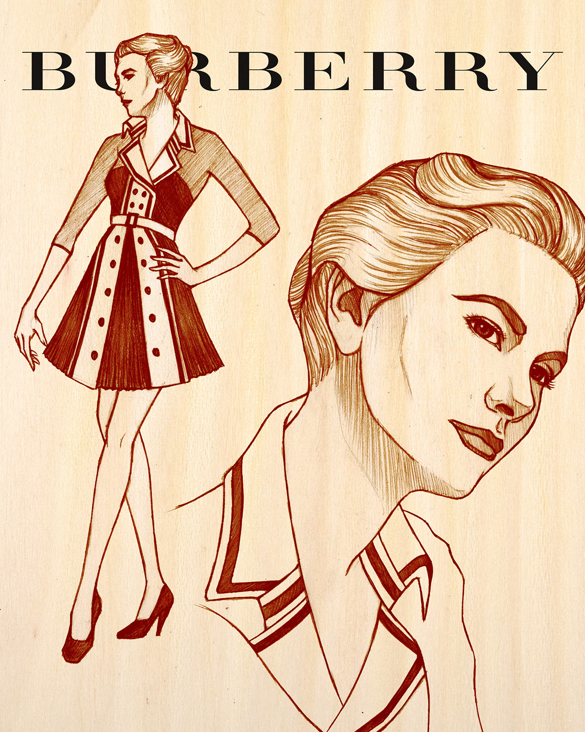 Burberry beauty trench coat clothes dress actresses Classic luxury
