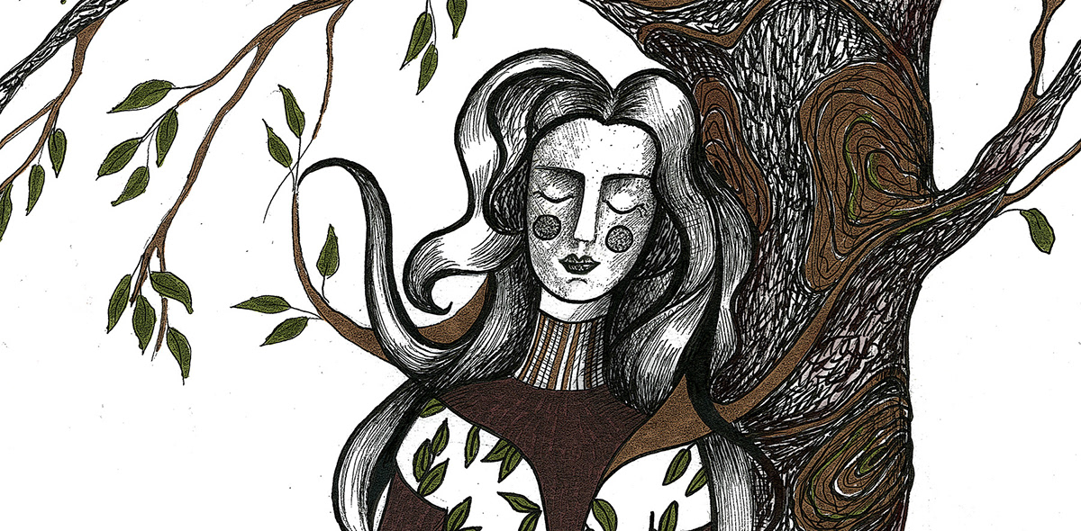 dream felt-tip pen graphic ILLUSTRATION  symbolism Tree  woman art