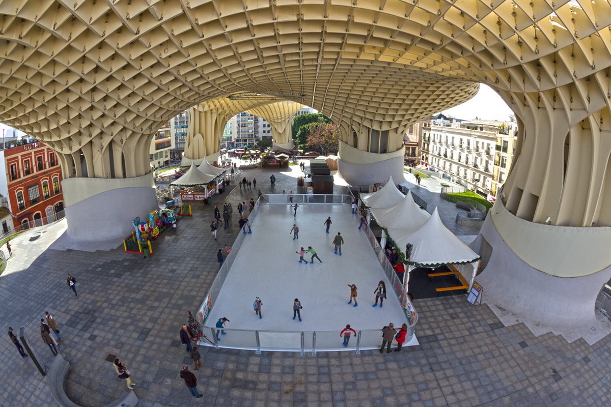 seville Sevlla metropol parasol Elevated pole photography architectural Aerial