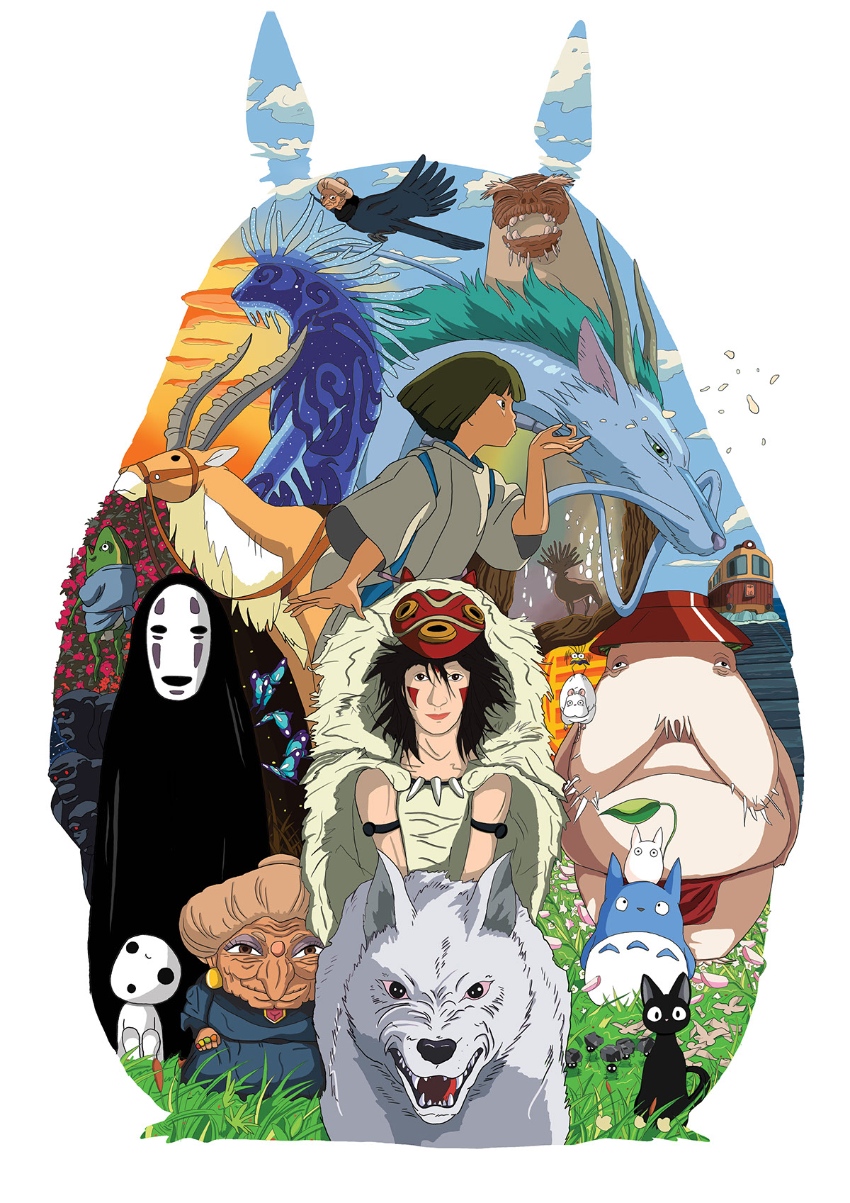 Studio Ghibli lippy poster ILLUSTRATION  movie Ghibli tribute