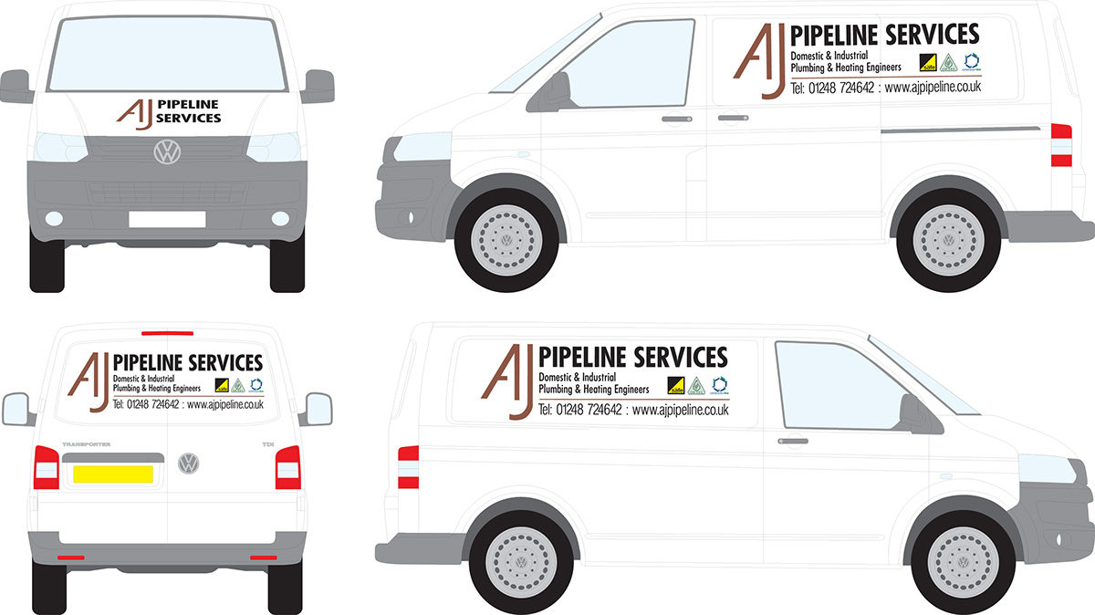 Vehicle Livery Van graphic Commerical brand advert pink colour logo sell design Anglesey