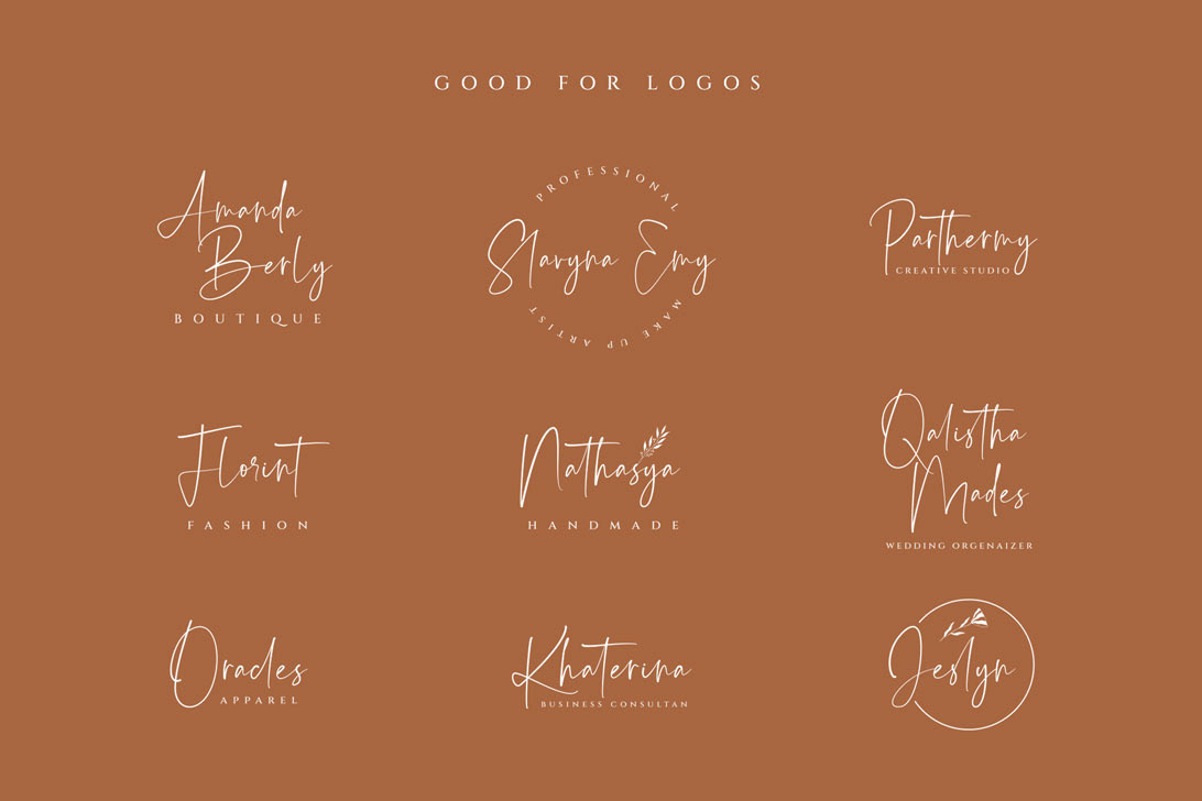 brand branding  font handwritten logo Script signature
